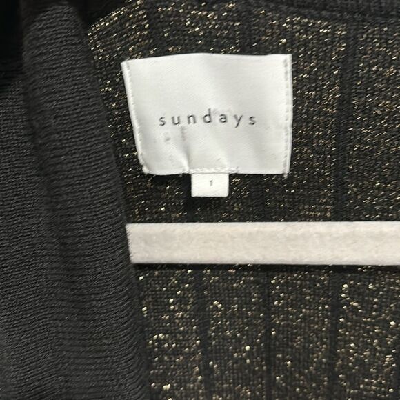 Sundays By We Are Sunday Elon Cardigan Black And Metallic Gold Pinstripes Size 1 - Picture 2 of 7